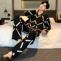 Sandro vicari pajamas mens spring and autumn 2022 cotton long sleeves teen cardigan can be worn outside the loungewear