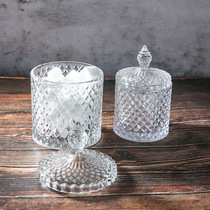 Transparent glass jar candy cup candy box candy jar snacks melon seed box dried fruit storage jar degaussing Bowl