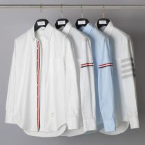 TB THOM casual long sleeve mens shirt Korean version of slim trend men and women couples white temperament handsome shirt