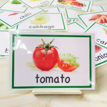 English Card Waterproof Enlightenment Flash Card Vegetables 20 Kindergarten Childrens Vocabulary Cards Early Teaching English Graphic Teaching Aids