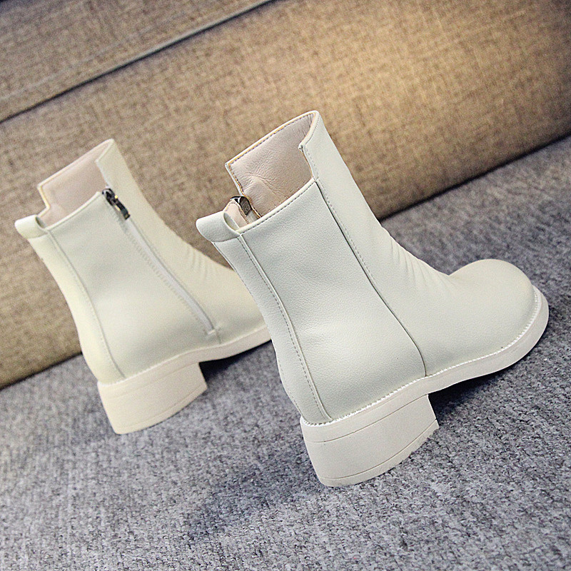 Martin Boots Womens Fall 2019 New Locomotive Womens Shoes Net Red Thin Shoes Trend Casual Shoes Mid-Short Boots Tide Boots