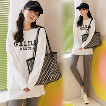 Pregnant women Spring and Autumn pregnant women base shirt loose long sleeve T-shirt autumn winter with pregnant women t autumn coat