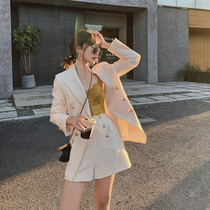 Sandro Moscoloni fashion professional suit spring and autumn blazer high waist slim shorts two-piece female