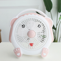 Cartoon fan cute mini electric fan student dormitory bedside small electric fan plug-in silent table fan