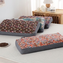 Full cotton 60 solid buckwheat shell pillow plus high lengthened buckwheat leather pillow core with pillowcase liner clip cotton can be removed
