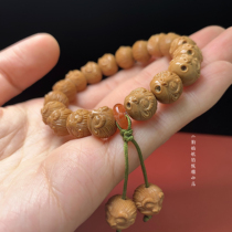 (Han baby monkey) 21 10 mm personality monkey head walnut hand-carved boutique bracelet Wen play