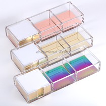 Hipster acrylic three grid note box transparent rose gold note lattice seat office stationery storage box