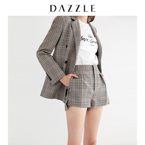 Liu Wen's same dazzle Disu 19 autumn new big cousin Plaid Cotton wool shorts for women 2g1q1073l