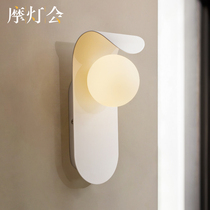Modern lights Northern European wall lamp bedroom bedside modern minimal TV background wall in creative minimalist stairs