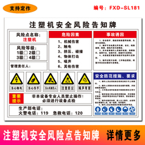 Injection molding machine safety risk point notice board production workshop factory construction sign warning sign Hazard notification card