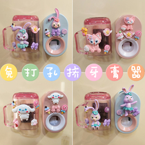 Punch-free automatic cartoon children cute toothpaste artifact wall-mounted squeezer toothpaste toothbrush holder rack