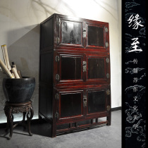 (Has been attached) Late Qing Dynasty the Republic of China Suzuo beech wood mixed split painting and calligraphy cabinet Ming and Qing antique old furniture