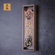 B & B luminous solid wood door plate box number plate Custom hotel antique logo Hotel Chinese style listing sign