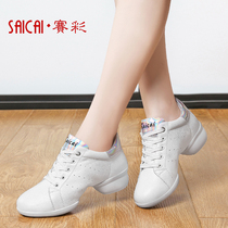 Saicai 2019 new autumn and winter dance shoes colorful square dance dance shoes children leather soft bottom sailor dance shoes