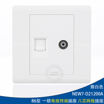 Chint switch socket 86 type wall switch NEW7-D21200A TV computer socket cable socket