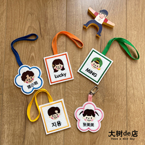 Korea ins kindergarten primary school children embroidery name plate name custom mommy bag school bag pendant