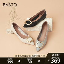 The Baise Tuqiu malls new 100 hitch commuter square buckle pointed low with late evening wind womens single shoe RGR36CQ1