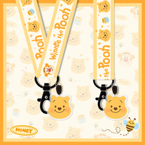 Mobile phone hanging rope widening version of womens cloth Art hanging neck Length Money Phone Chain Pendant Key Cartoon Vini Bears