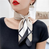 Korean version of the new decorative printed silk scarf scarf Joker small silk scarf square spring and autumn foreign fashion thin scarf women