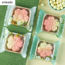 Mooncake packaging bag Mung bean cake machine sealing bag with bottom support Netto ice skin flow heart self-adhesive self-sealing bag gift box 2022