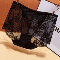 Sexy Lace Panties Lady Big Code Fat Mm High Waist Pure Cotton Crotch Antibacterial Breathable no marks Slim Flat Corner Pants