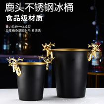 Light luxury creative deer head ice bucket Stainless steel champagne bucket Ice cube ice grain bucket Bar KTV ice wine beer bucket
