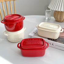 Seven-meter Japanese lunch box plastic storage imitation enamel shaped fruit food refrigerator refrigerated fresh lunch box kitchen