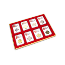 Mingtai PCCB wooden frame 8 grid display tray Red identification box rating coin tray counter display bracket tray