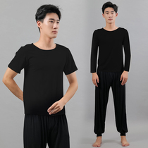 Male modern dance art school student body dance opera martial arts training suit jacket loose black bloomers