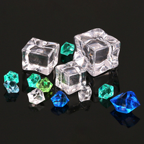 Simulation ice cube model acrylic crushed ice transparent color fake ice cube crystal stone shaved ice decorative props toys