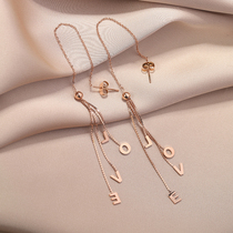 Ear line 2021 New wave fashion fairy flow Suearrings Long style Temperament Titanium Steel Rose Gold Without Fade Earrings