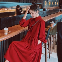 Maternity clothes spring and autumn 2021 new fashion wedding toast clothes age reduction nursing belly pregnant dress