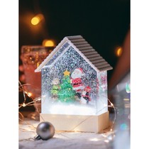 Net red small house floating snowflakes music box crystal ball music box Christmas gift Santa Claus Holy new model