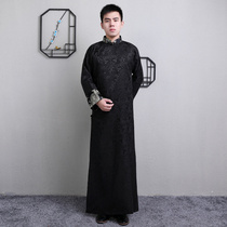 Chinese best man clothing Tang suit mens long shirt Mens costume Chinese wedding robe