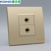 Champagne 86 Type 2 mike socket gold free of welding double holes 6 35 Microphone microphone multimedia panel