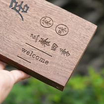 Walnut antique wooden door number custom high-end hotel bed and breakfast teahouse private room box door number creative wooden card