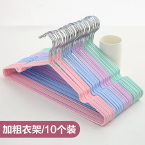 Coarse non-slip clothes hanger iron wire nano-dip plastic dry and wet non-marking adult drying rack clothing shop clothing rack