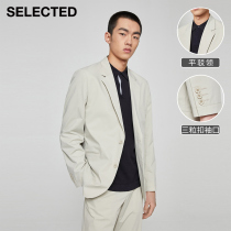 SELECTED Slade new flat barge collar solid color trend business casual blazer men S)421372001