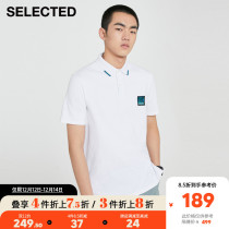 SELECTED silade summer artist creative logo letter lapel lapel short sleeve T-shirt men S)421306021