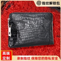 Handbag men leather high-grade 2021 new fingerprint unlock clutch bag crocodile pattern luxury clip business clutch bag