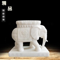 Stone carved elephant pier marble head bathroom with bench Han white jade stone table stone stool for home outdoor doorway for shoe changing stool
