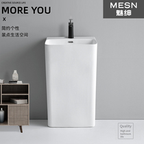 Integrated column wash basin toilet wash basin home balcony outdoor cylindrical conjoined column washbasin