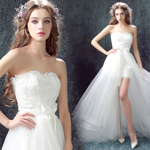 Dream Mori family vacation tour seaside beach location front short back long tailed bride light wedding wholesale 1507