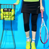 Tennis skirt womens fake two-piece dress badminton pants skirt yoga ping pong sports culottes fitness slim quick-dry