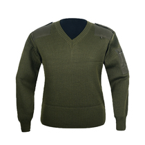 Military fans supplies Italian sweater military fans retro military green V-neck warm sweater autumn and winter mens Iron Blood King