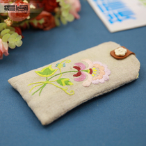 New hand embroidery DIY mobile phone bag European three-dimensional embroidery fabric material package Beginner entry material package