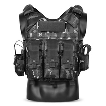  Outdoor breathable vest Tactical vest Multi-function quick-release bulletproof quick-release integrated wire tiger camouflage removable