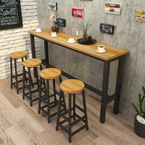 Against the wall bar table Commercial milk tea shop table and chair Long table Dining table Balcony high-legged table Household narrow table Simple bar table