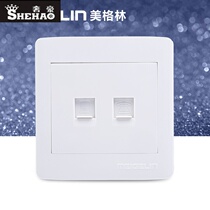 86 type wall switch socket panel telephone computer socket Telephone network cable network socket jack Magnolia white