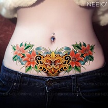 Tattoo stickers giant flower totem waist belly blocking scar stretch marks large waterproof lasting female